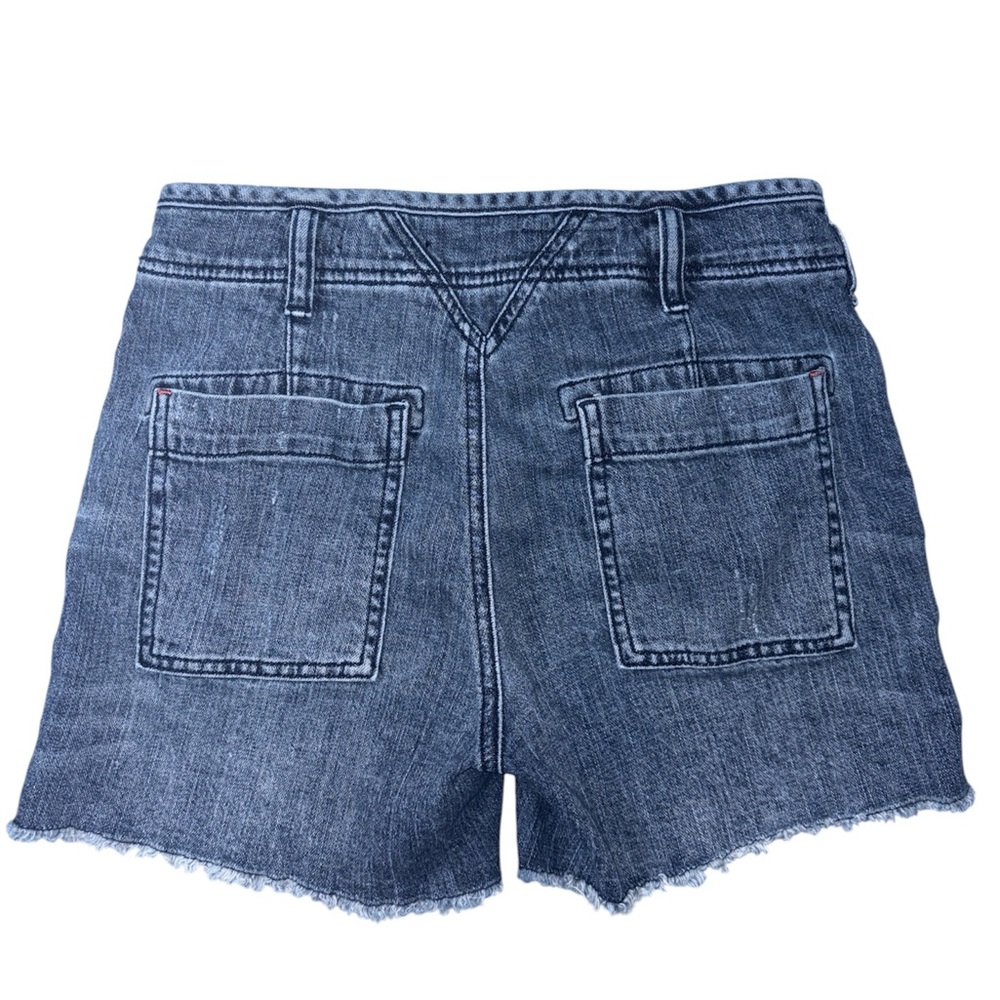 Anthropologie Pilcro The‎ Wanderer Blue Denim Frayed Hem Shorts Women’s Size 26 - Picture 13 of 14